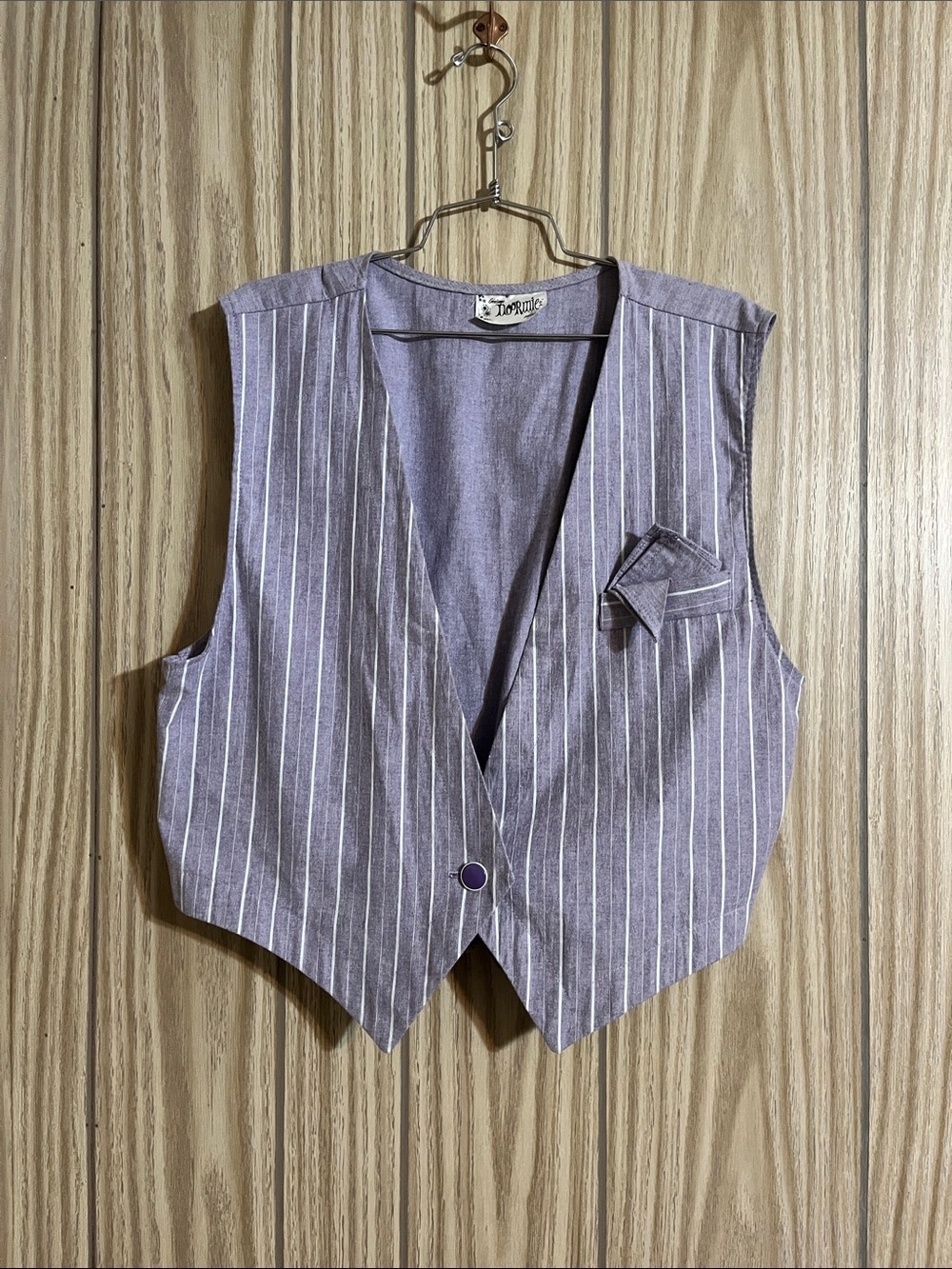 Vintage Créations Noormie Purple Pinstripe Vest - Size XL (Made in Quebec)